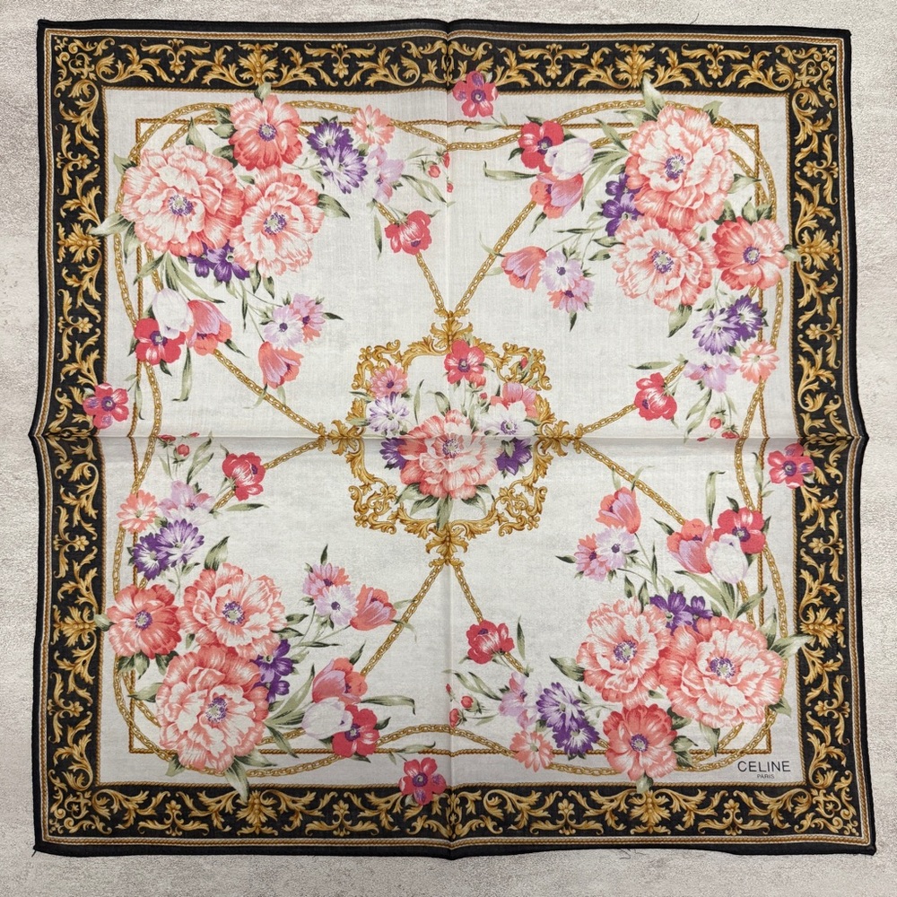 Celine Floral Patterned vintage handkerchief